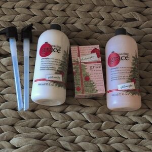 Philosophy amazing grace set lotion shower gel perfume and pumps brand new